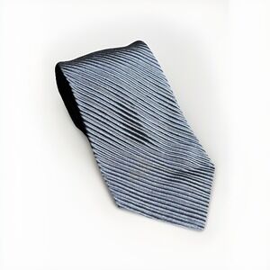 Vintage John Frederics Blue Ribbed Silk Tie Weighted up to 40% Designer USA